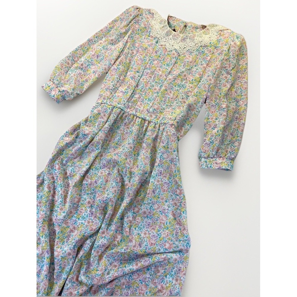 Lisa II Vintage 90's Floral Dress Cottagecore Midi 8 Twee‎ Prairie Coquette